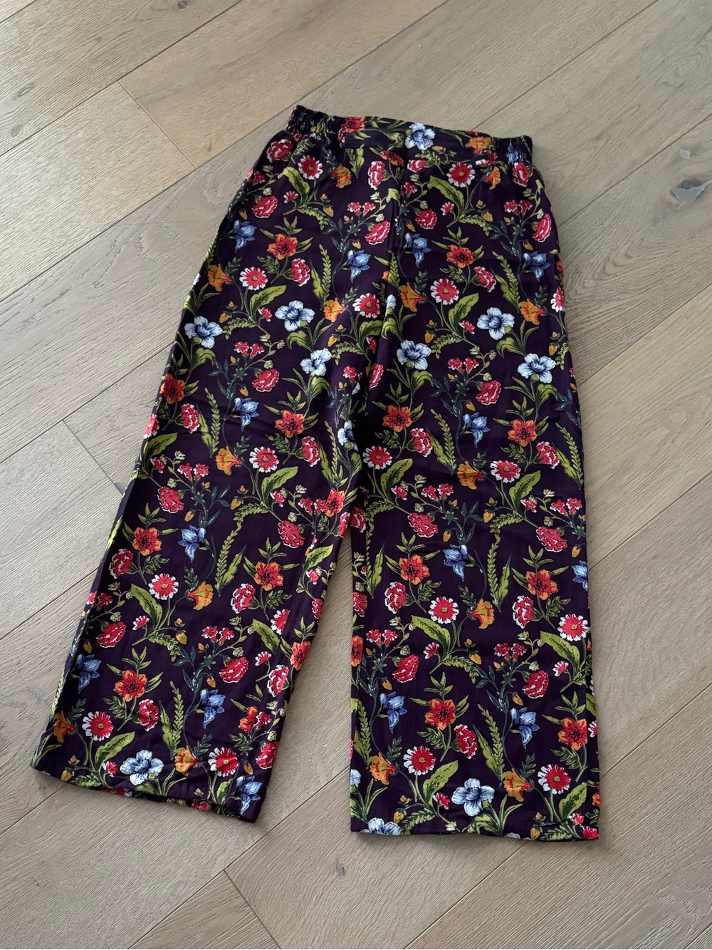Angie Boho Red Floral Wide Leg Pants Size Small - Picture 2 of 8